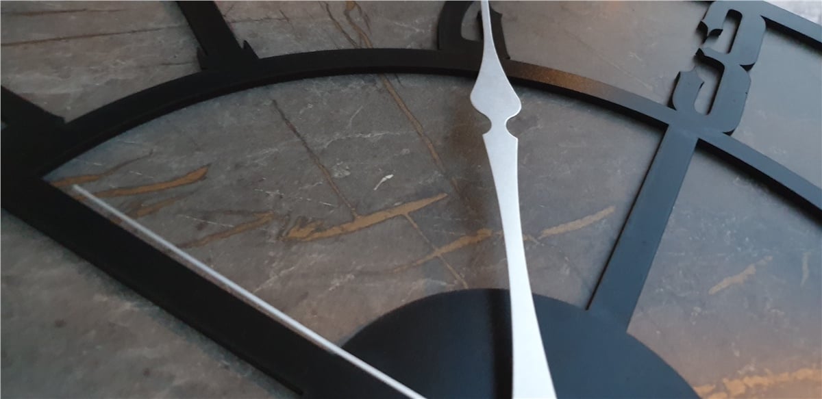 Markakanvas Gri  Metal Kasalı Mermer Desenli  Duvar Saati  ( Çap 50 cm -Çap 80 cm )