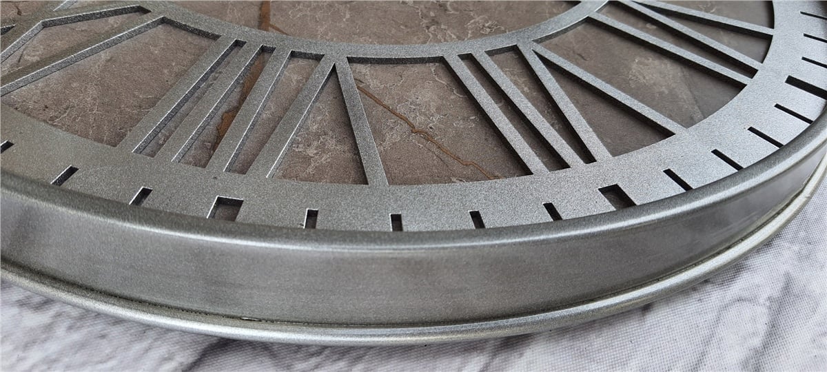Markakanvas Gri  Metal Kasalı Mermer Desenli  Duvar Saati  ( Çap 50 cm -Çap 80 cm )