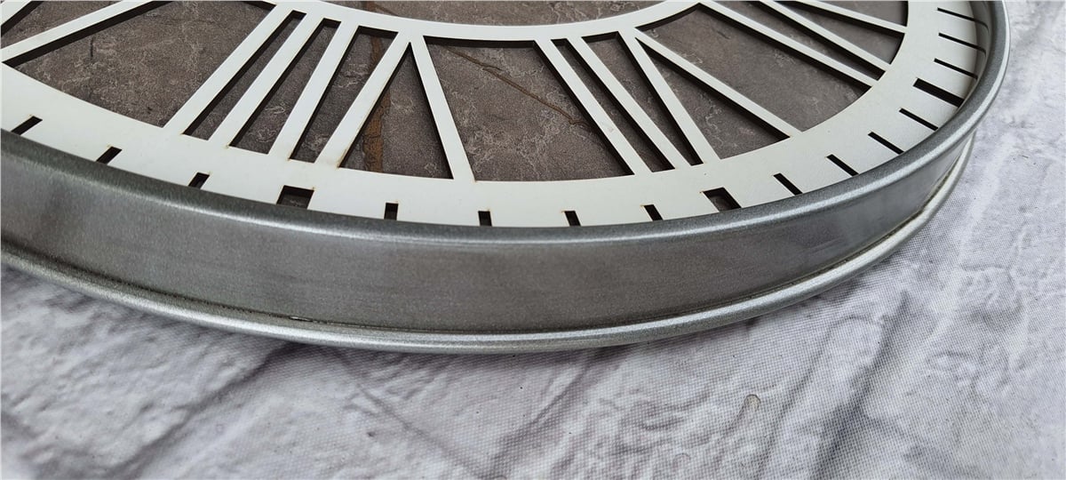 Markakanvas Gri  Metal Kasalı Mermer Desenli  Duvar Saati  ( Çap 50 cm -Çap 80 cm )