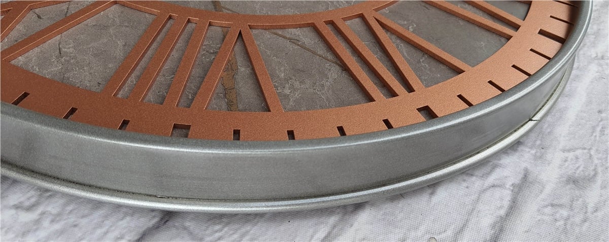 Markakanvas Gri  Metal Kasalı Mermer Desenli  Duvar Saati  ( Çap 50 cm -Çap 80 cm )