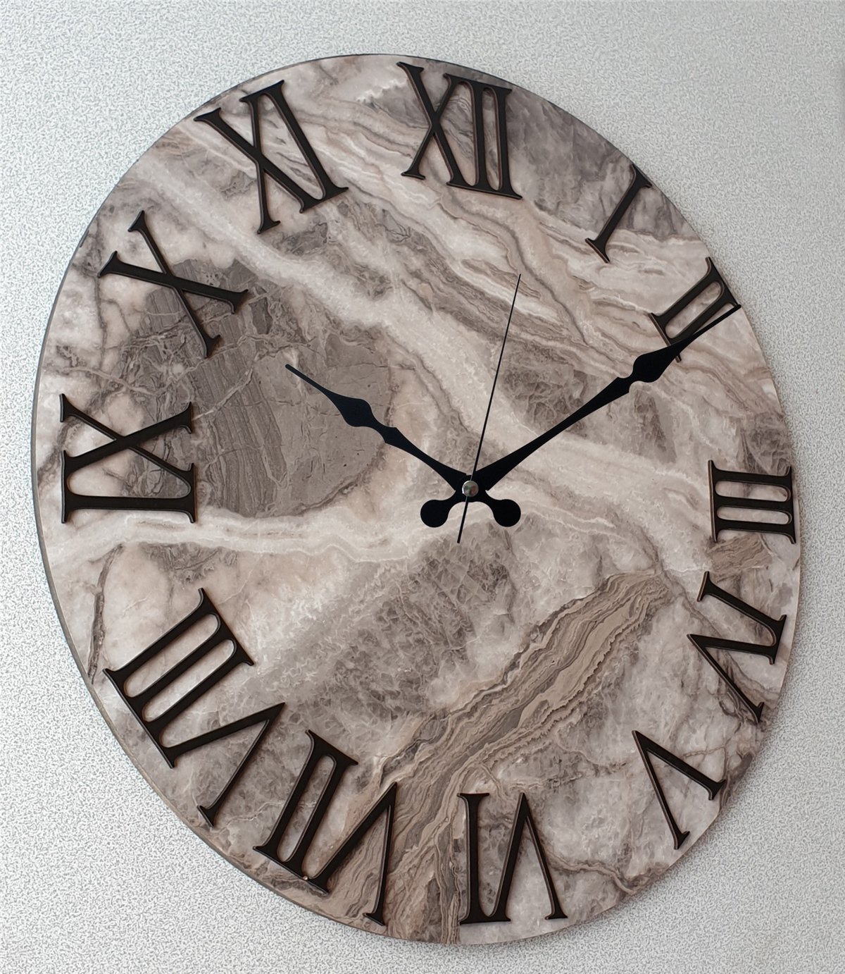 Markakanvas Mermer Desenli  Duvar Saati   ( Çap 50 cm - 80 cm )