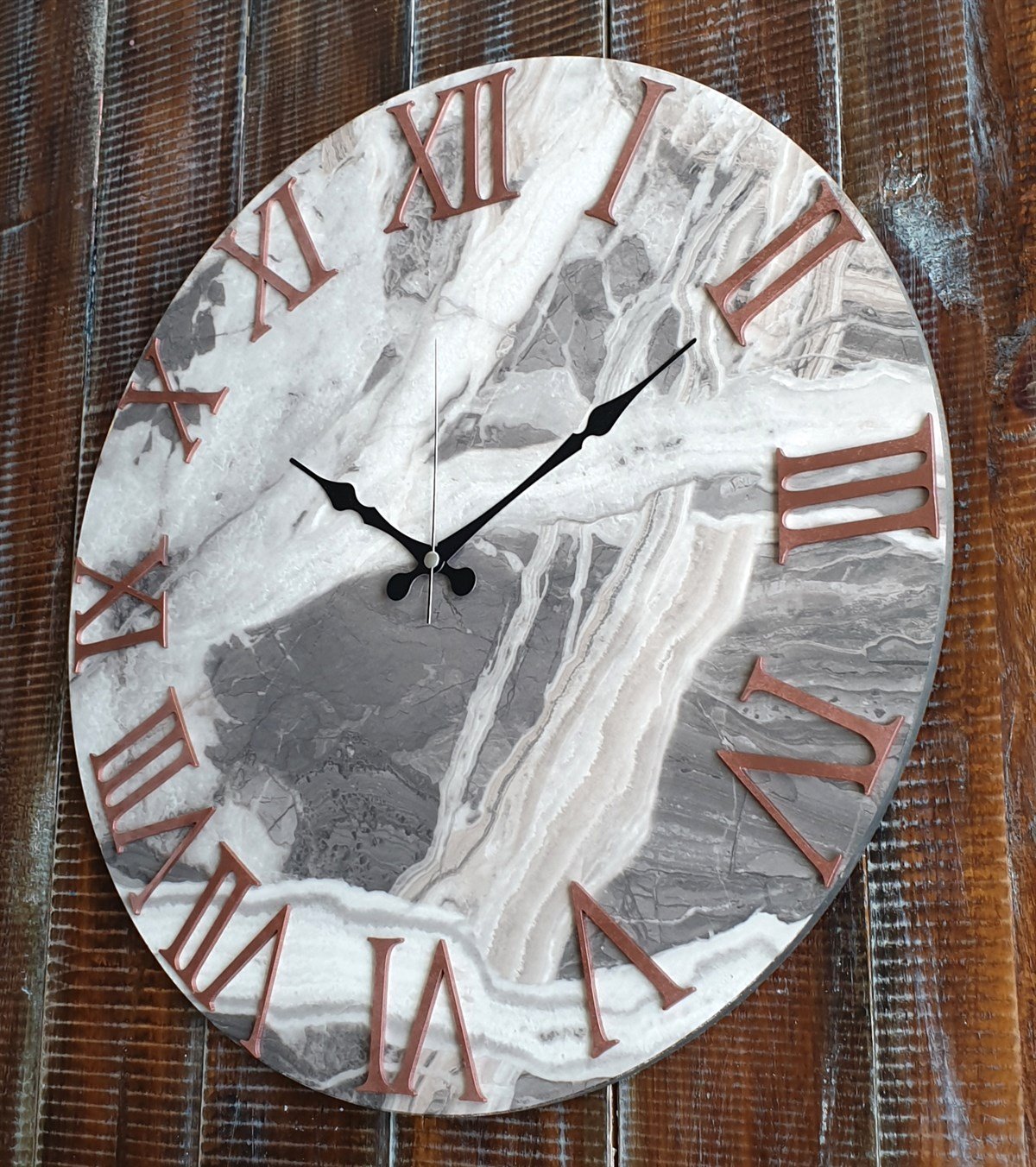 Markakanvas Mermer Desenli  Duvar Saati   ( Çap 50 cm - 80 cm )
