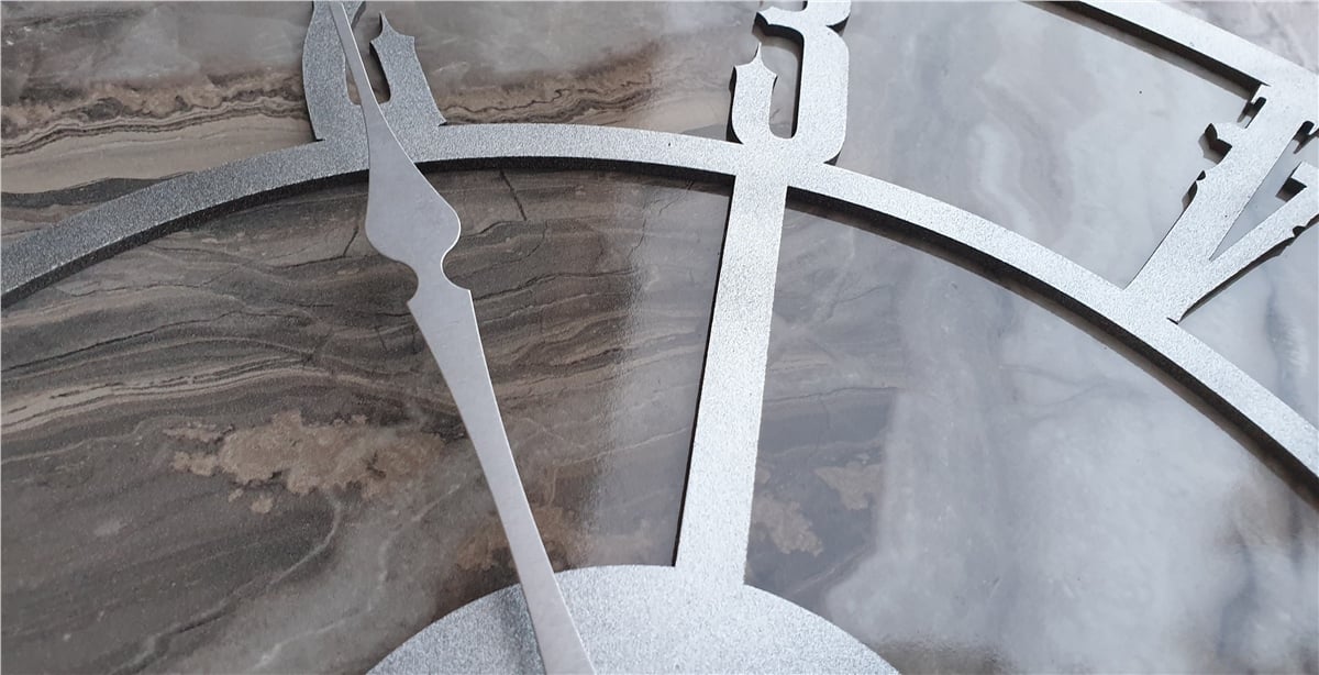 Markakanvas Mermer Desenli  Duvar Saati  Çap 50 cm-Çap 80 cm