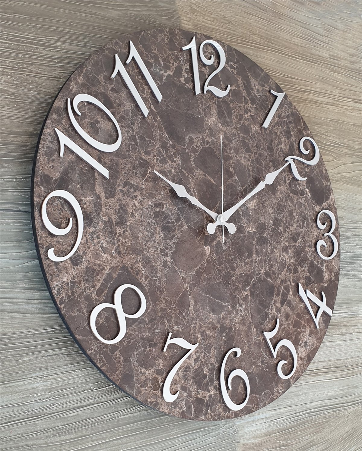 Markakanvas Mermer Desenli  Duvar Saati   ( Çap 50 cm - 80 cm )