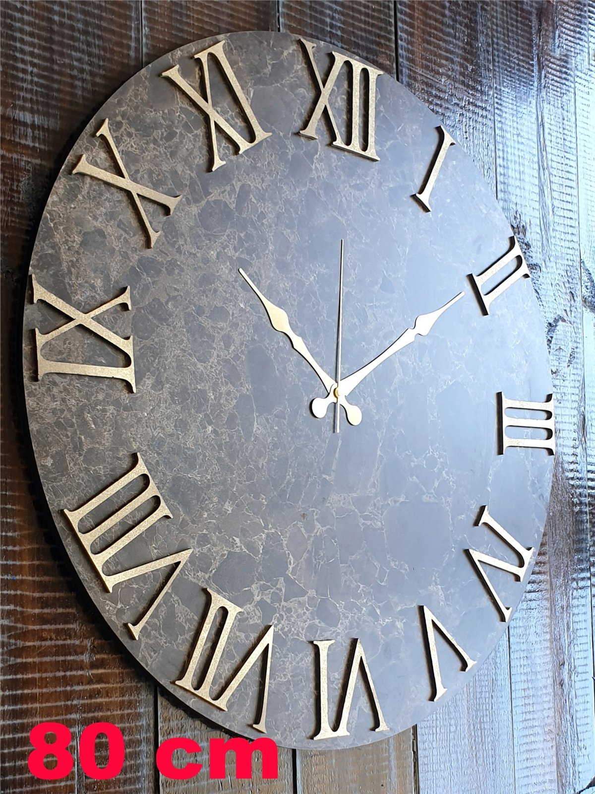 Markakanvas Mermer Desenli  Duvar Saati   ( Çap 50 cm - 80 cm )