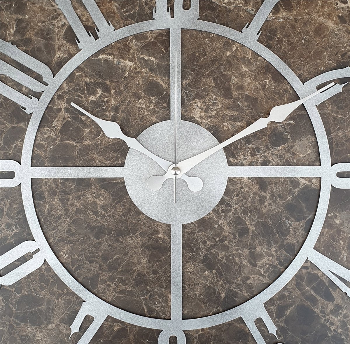 Markakanvas Mermer Desenli  Duvar Saati  Çap 50 cm-Çap 80 cm