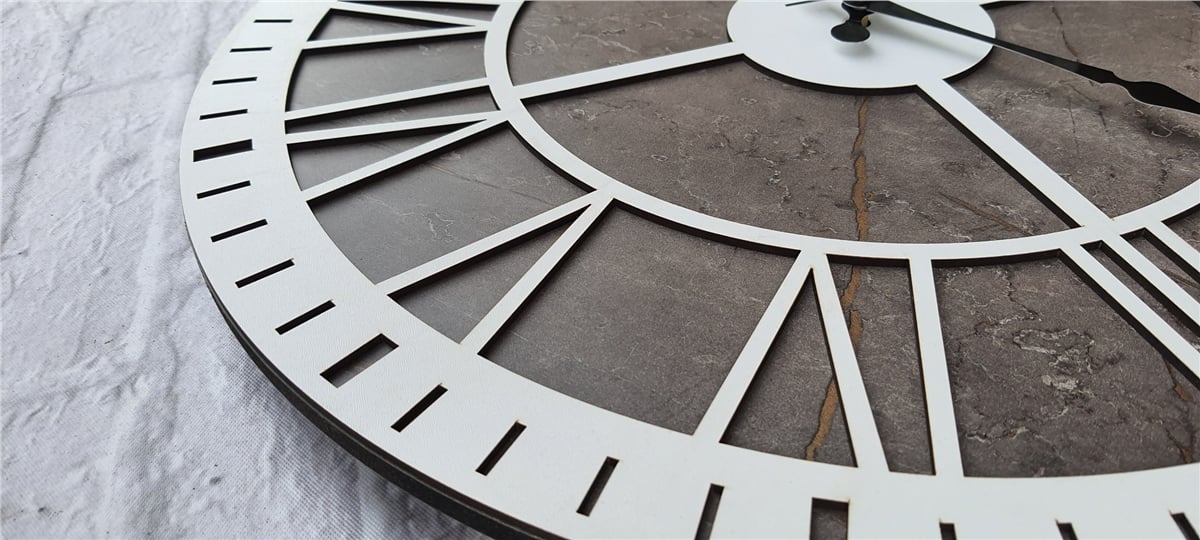 Markakanvas Mermer Desenli  Duvar Saati  Çap 50 cm-Çap 80 cm