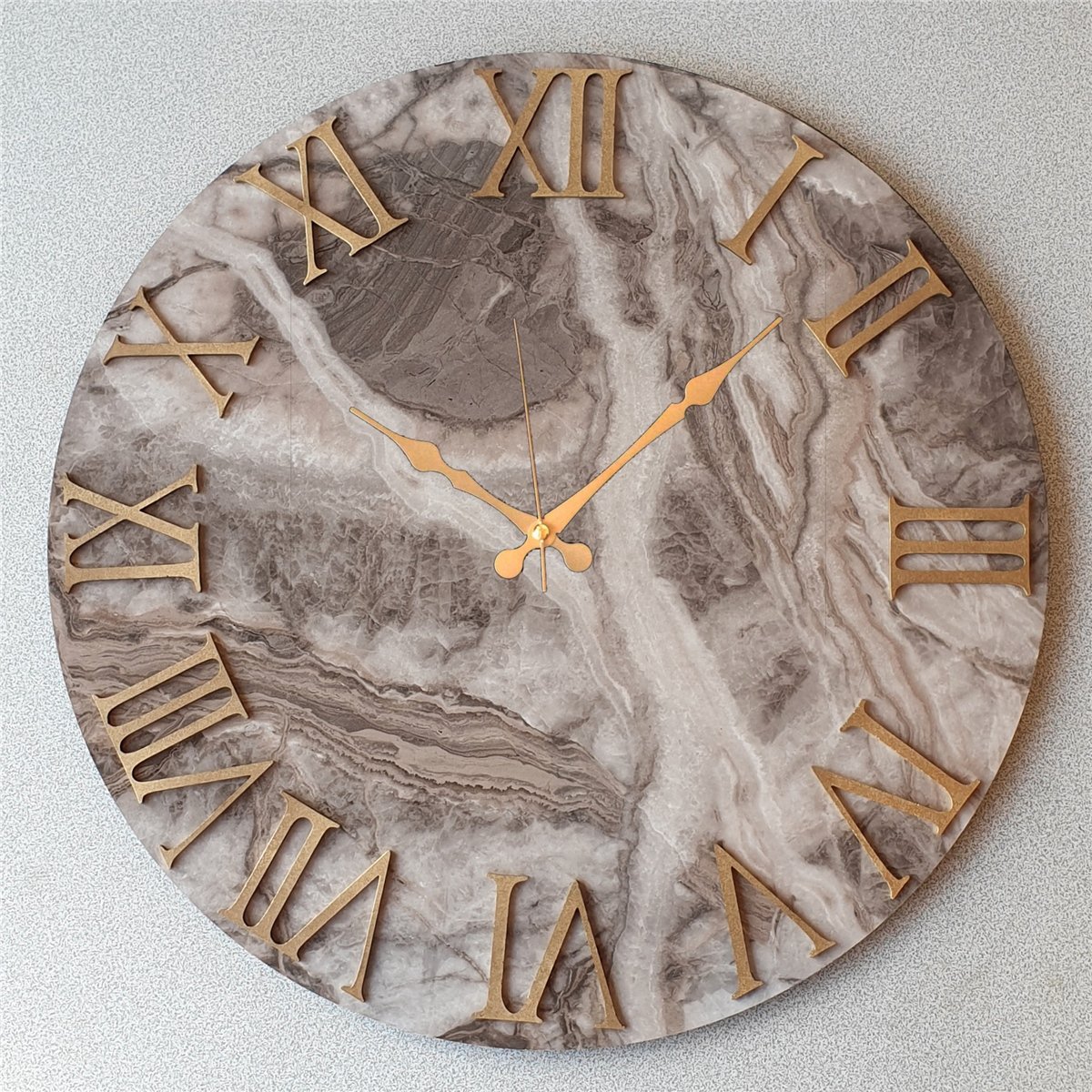 Markakanvas Mermer Desenli  Duvar Saati   ( Çap 50 cm - 80 cm )
