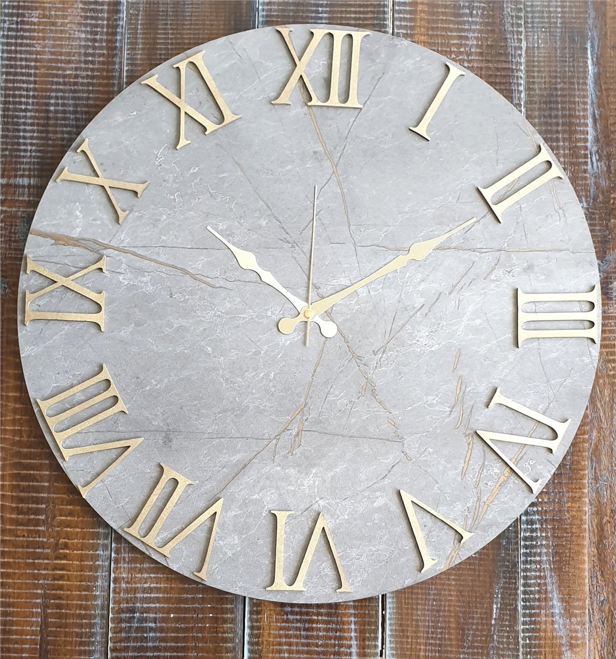 Markakanvas Mermer Desenli  Duvar Saati   ( Çap 50 cm - 80 cm )