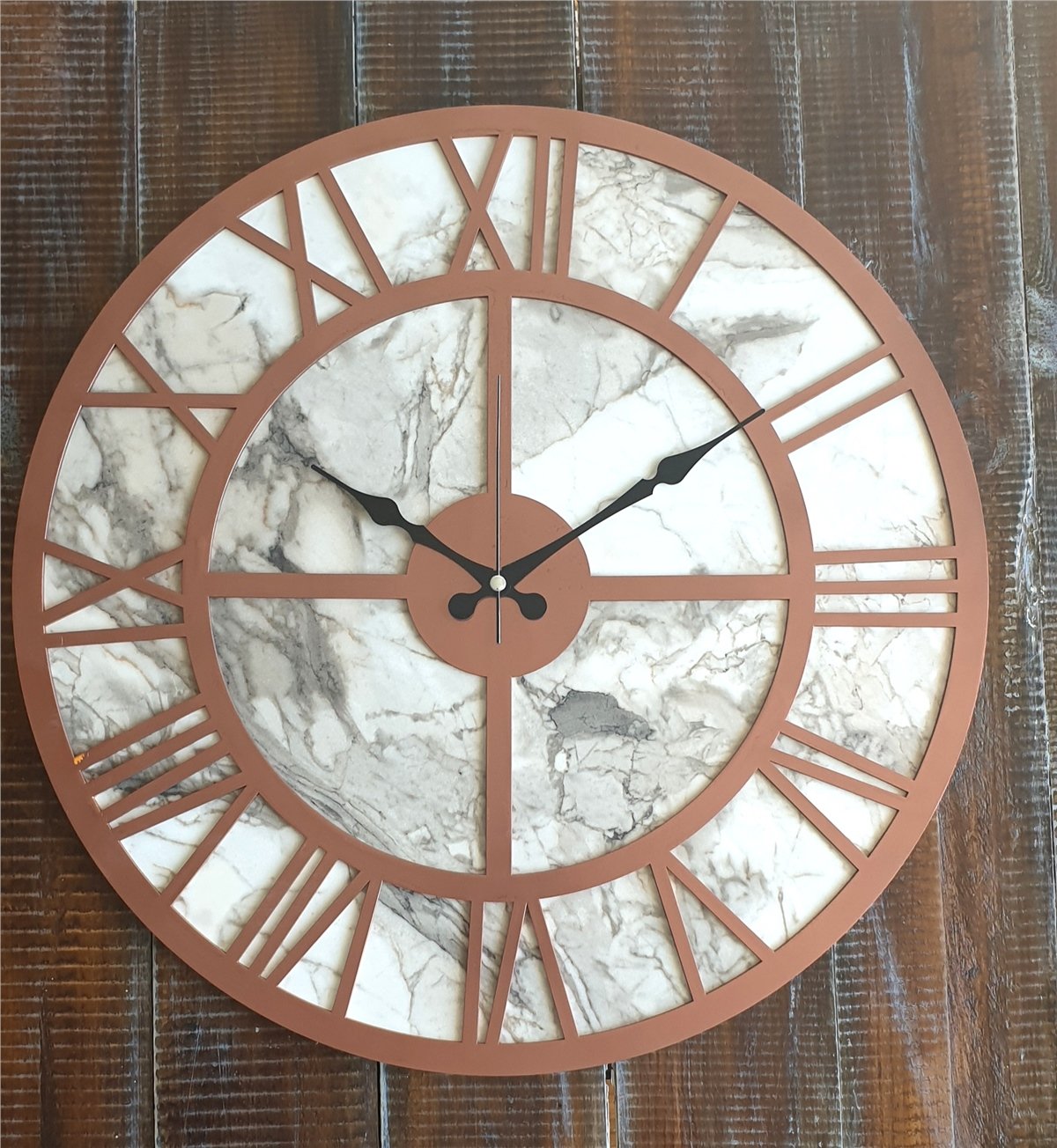 Markakanvas Mermer Desenli  Duvar Saati  Çap 50-80 cm