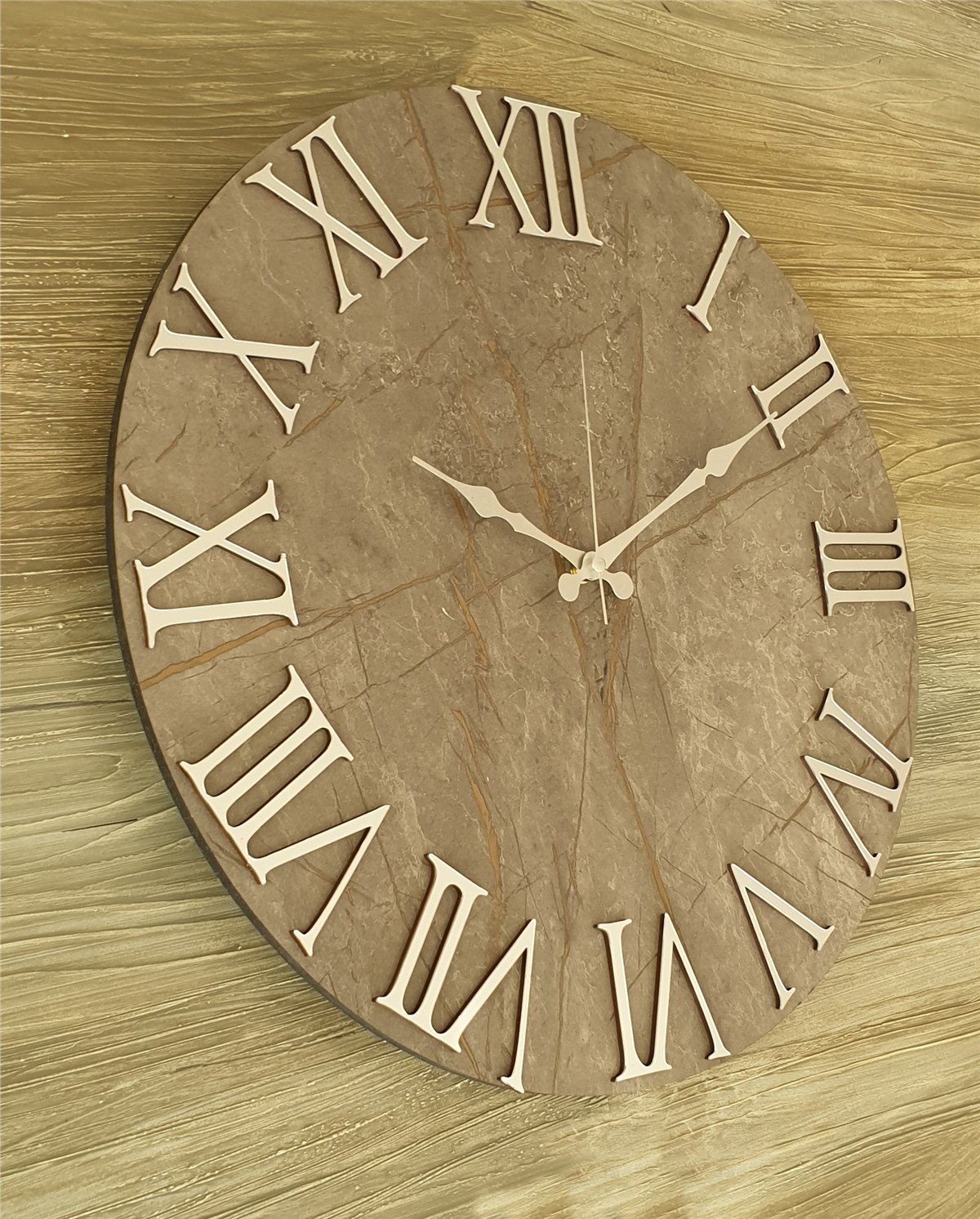Markakanvas Mermer Desenli  Duvar Saati   ( Çap 50 cm - 80 cm )