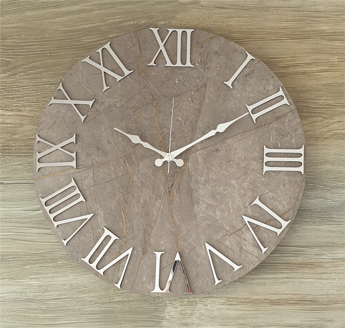 Markakanvas Mermer Desenli  Duvar Saati   ( Çap 50 cm - 80 cm )