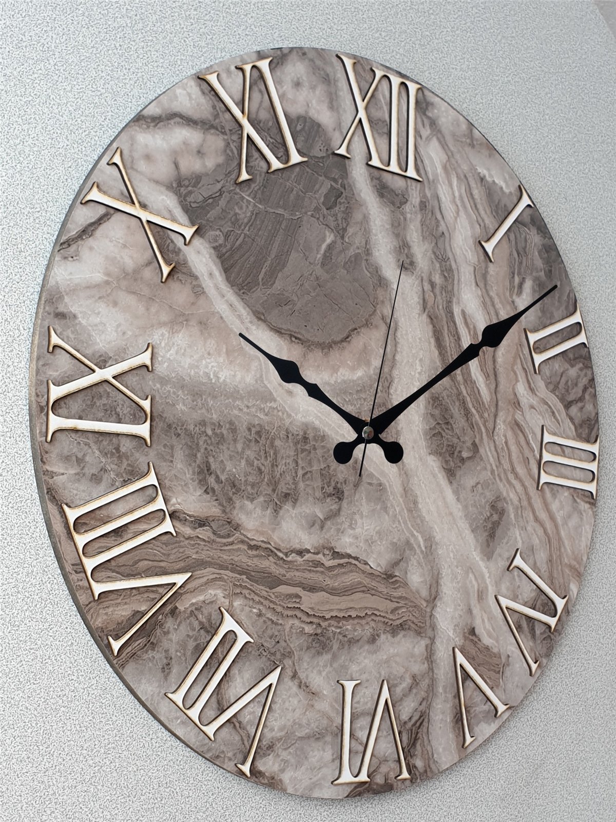 Markakanvas Mermer Desenli  Duvar Saati   ( Çap 50 cm - 80 cm )