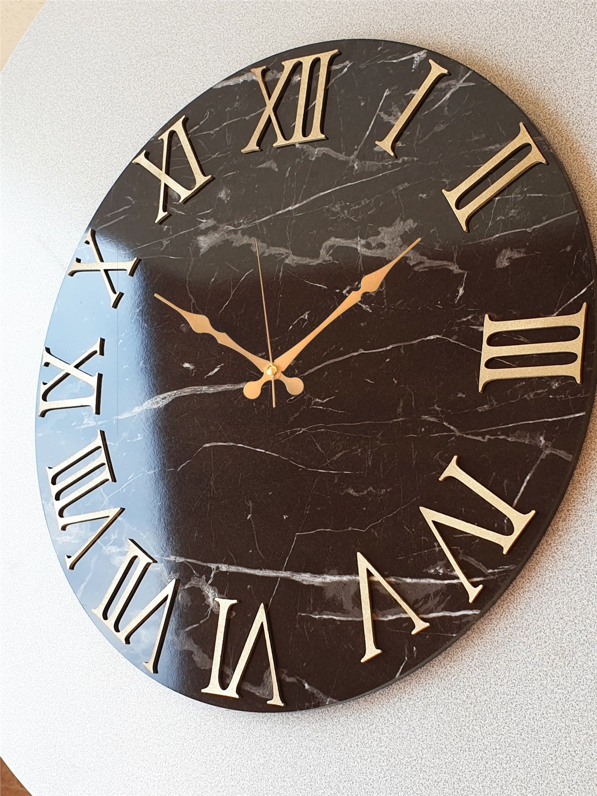 Markakanvas Mermer Desenli  Duvar Saati   ( Çap 50 cm - 80 cm )