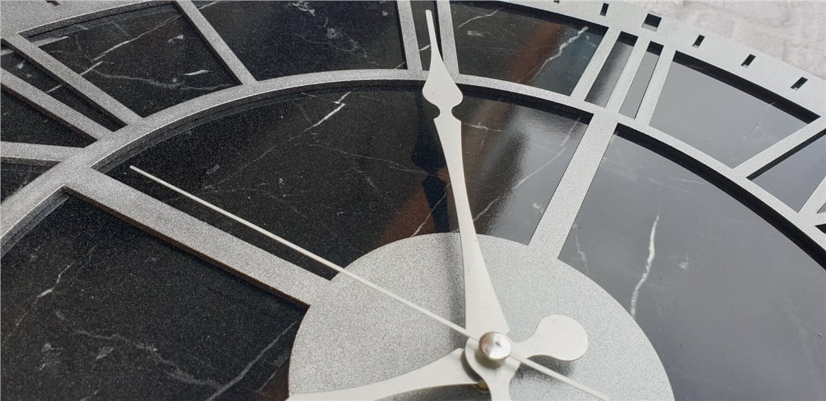 Markakanvas Mermer Desenli  Duvar Saati  Çap 50 cm-Çap 80 cm