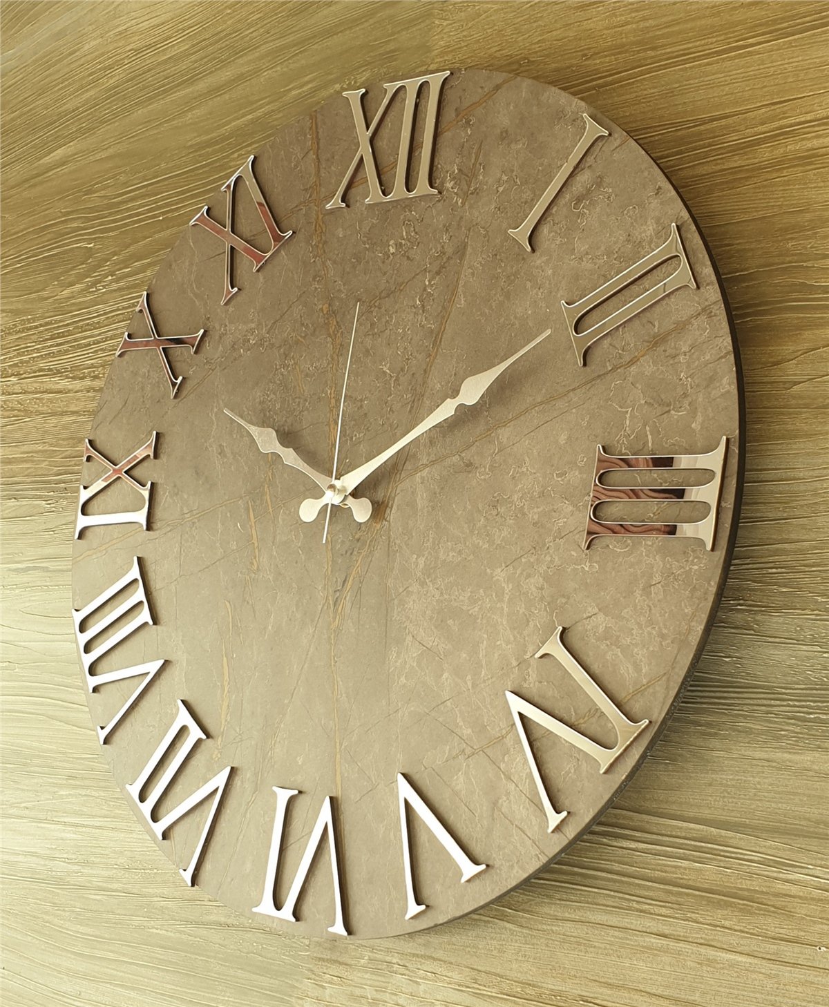Markakanvas Mermer Desenli  Duvar Saati   ( Çap 50 cm - 80 cm )