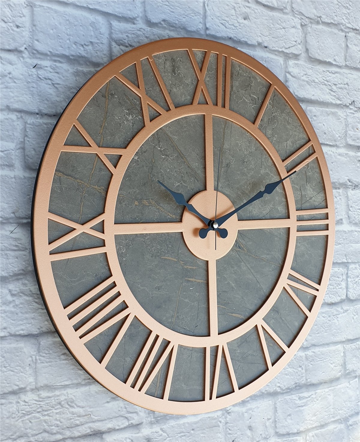Markakanvas Mermer Desenli  Duvar Saati  Çap 50-80 cm