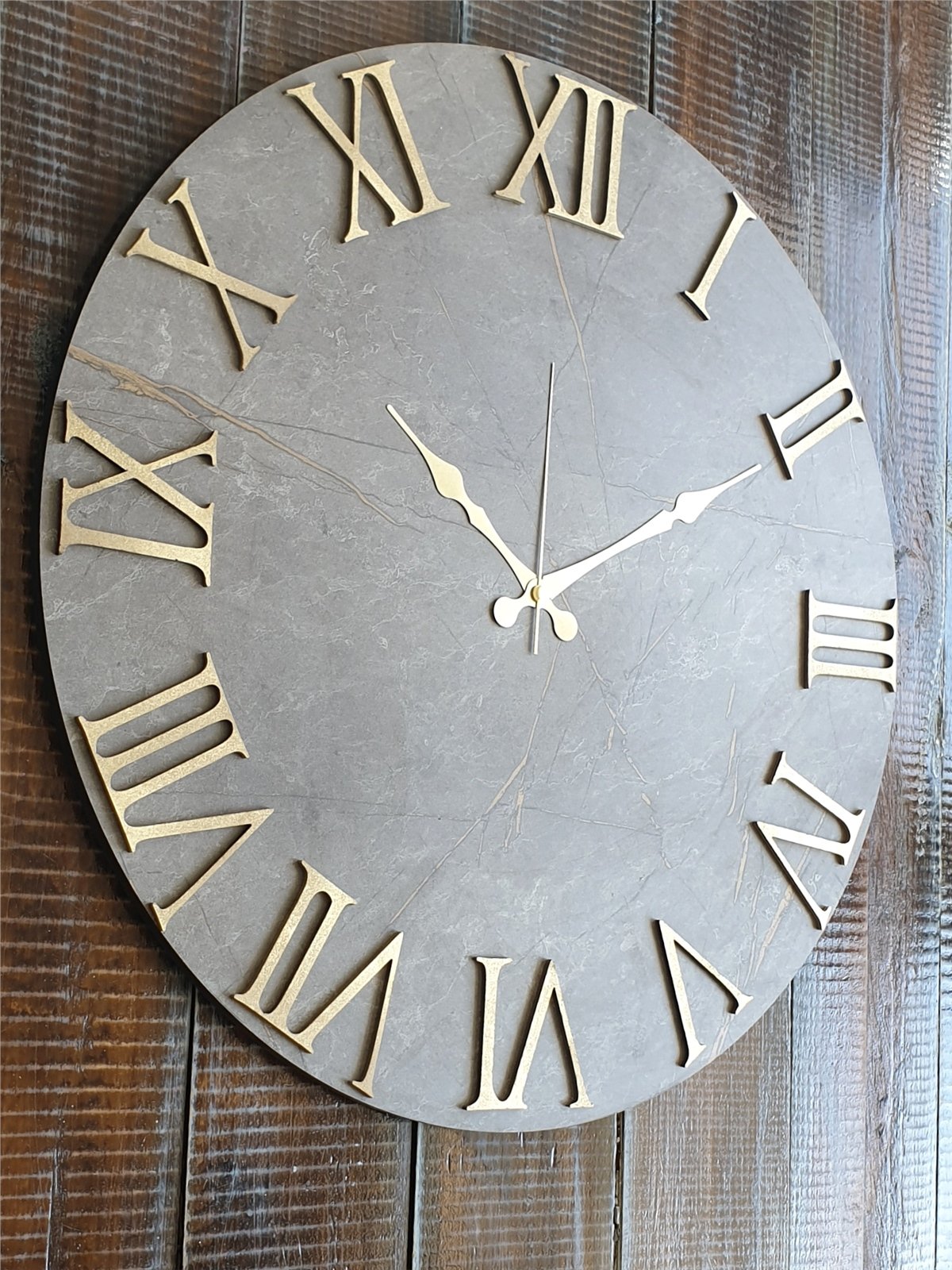 Markakanvas Mermer Desenli  Duvar Saati   ( Çap 50 cm - 80 cm )