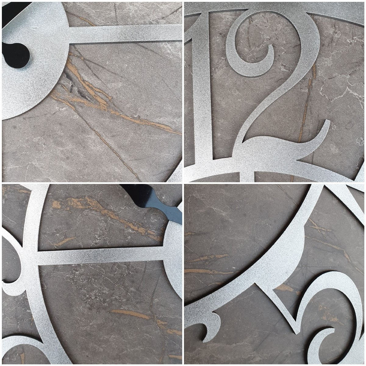 Markakanvas Mermer Desenli  Duvar Saati  Çap 50 cm-Çap 80 cm