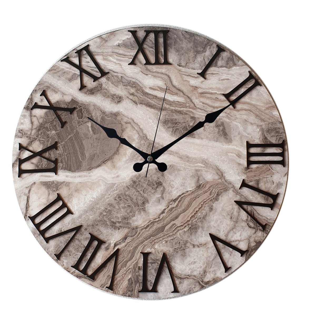 Markakanvas Mermer Desenli  Duvar Saati   ( Çap 50 cm - 80 cm )