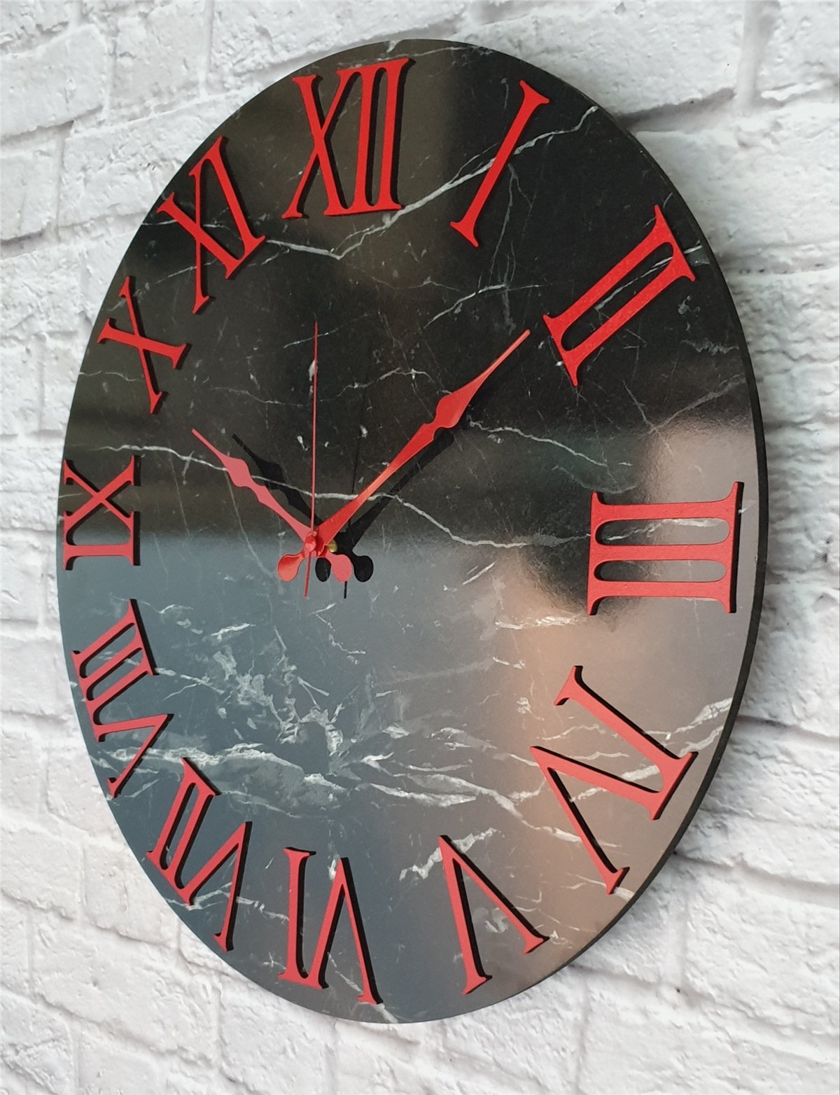Markakanvas Mermer Desenli  Duvar Saati   ( Çap 50 cm - 80 cm )