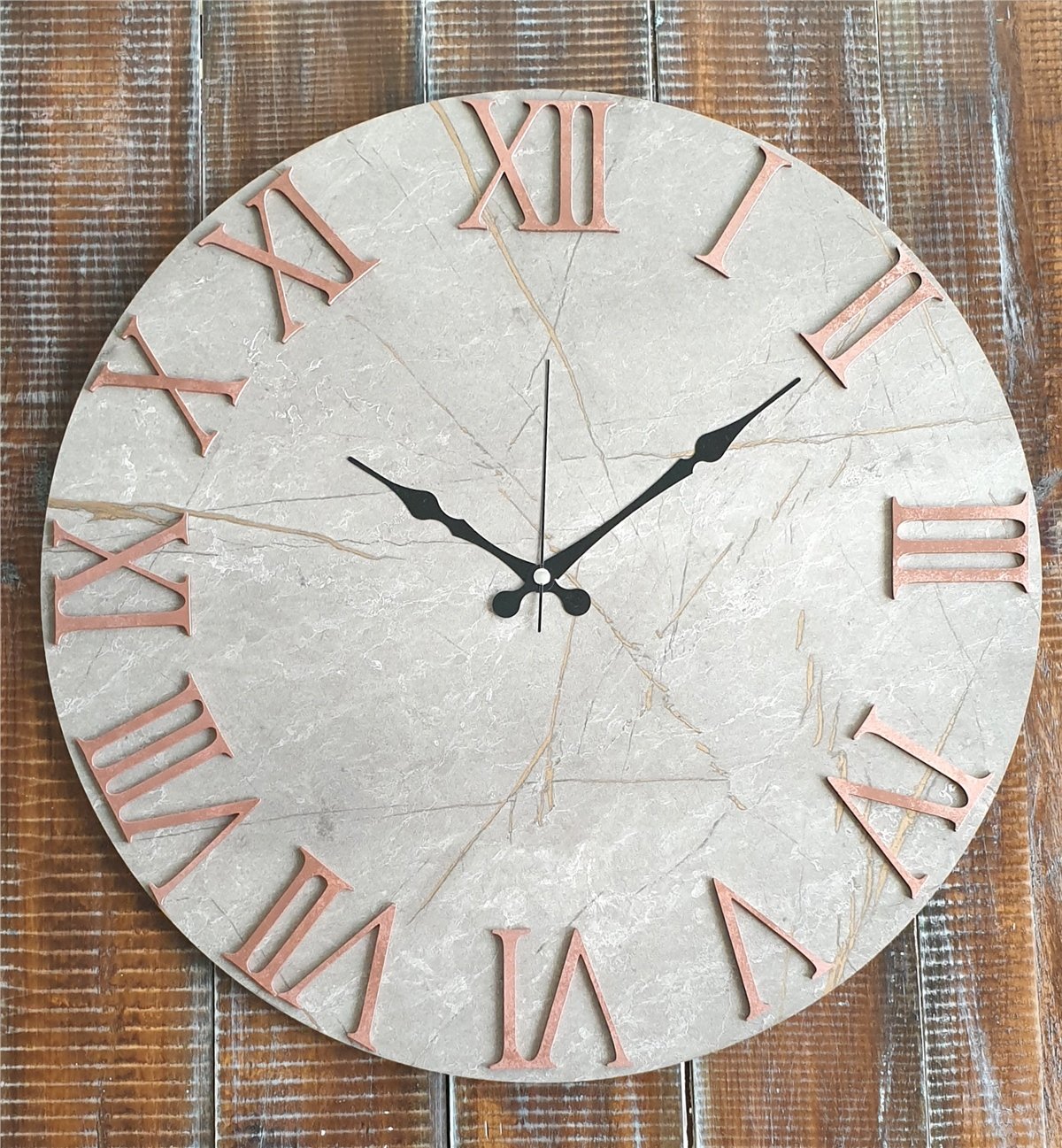 Markakanvas Mermer Desenli  Duvar Saati   ( Çap 50 cm - 80 cm )