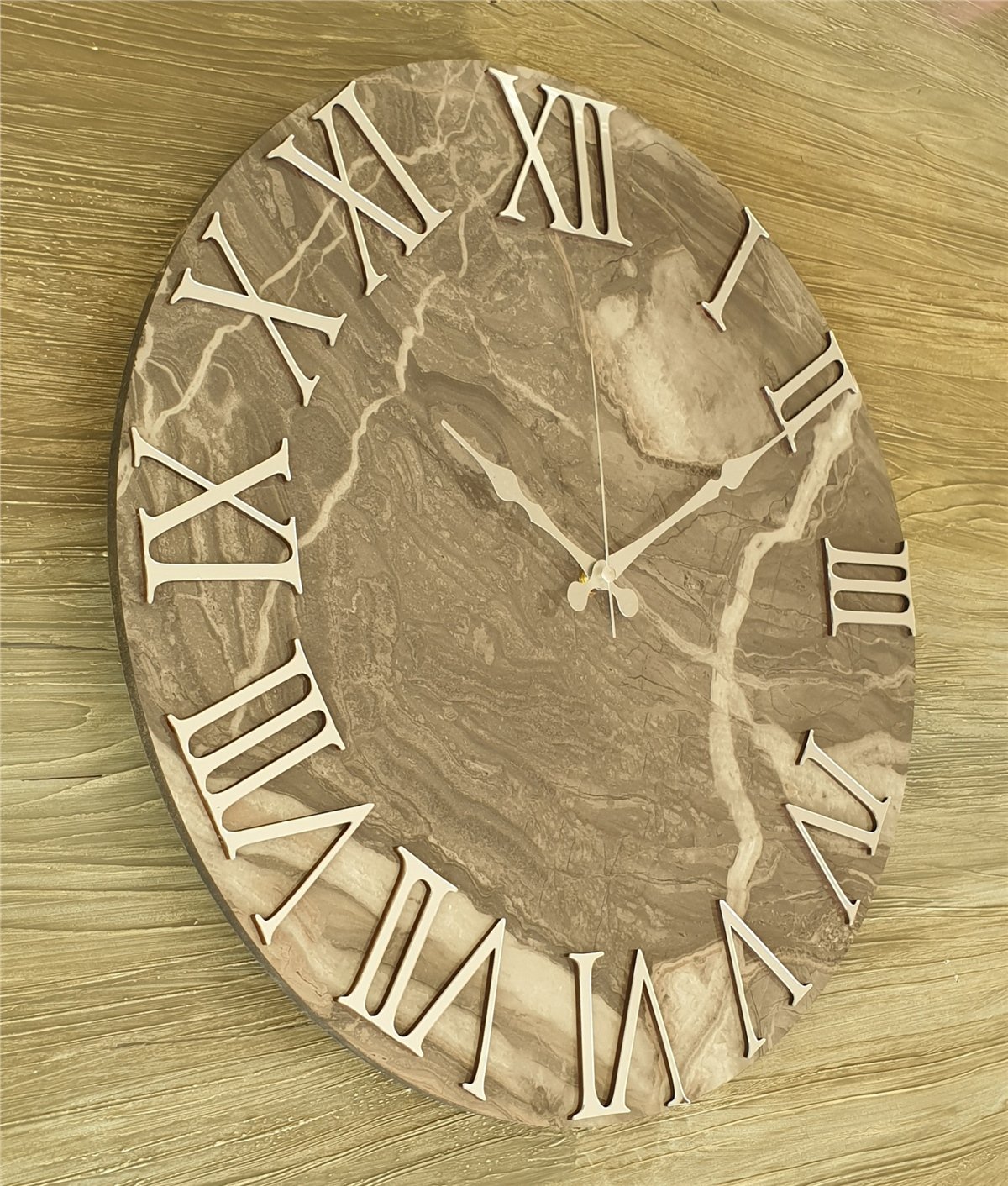Markakanvas Mermer Desenli  Duvar Saati   ( Çap 50 cm - 80 cm )