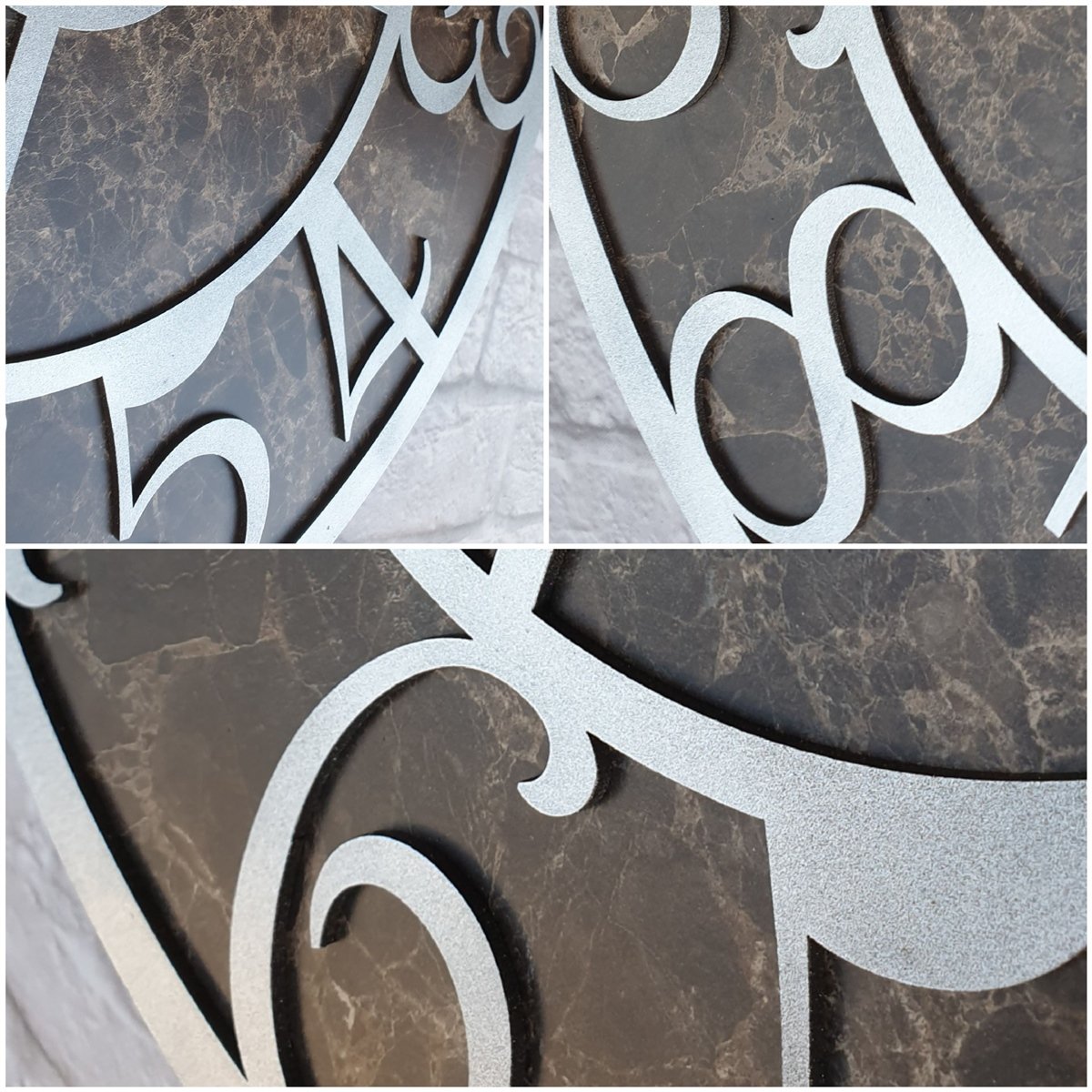 Markakanvas Mermer Desenli  Duvar Saati  Çap 50 cm-Çap 80 cm
