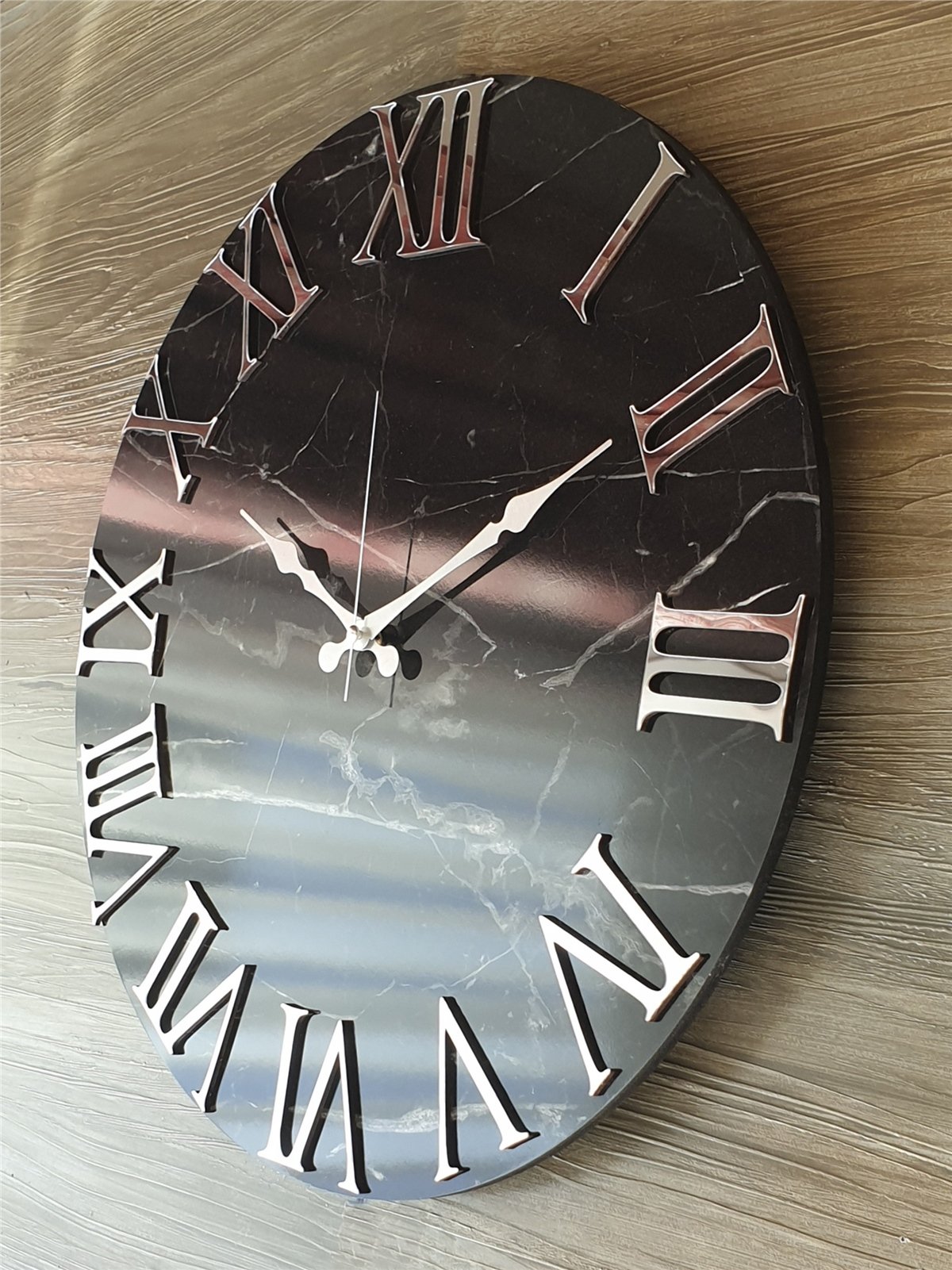 Markakanvas Mermer Desenli  Duvar Saati   ( Çap 50 cm - 80 cm )