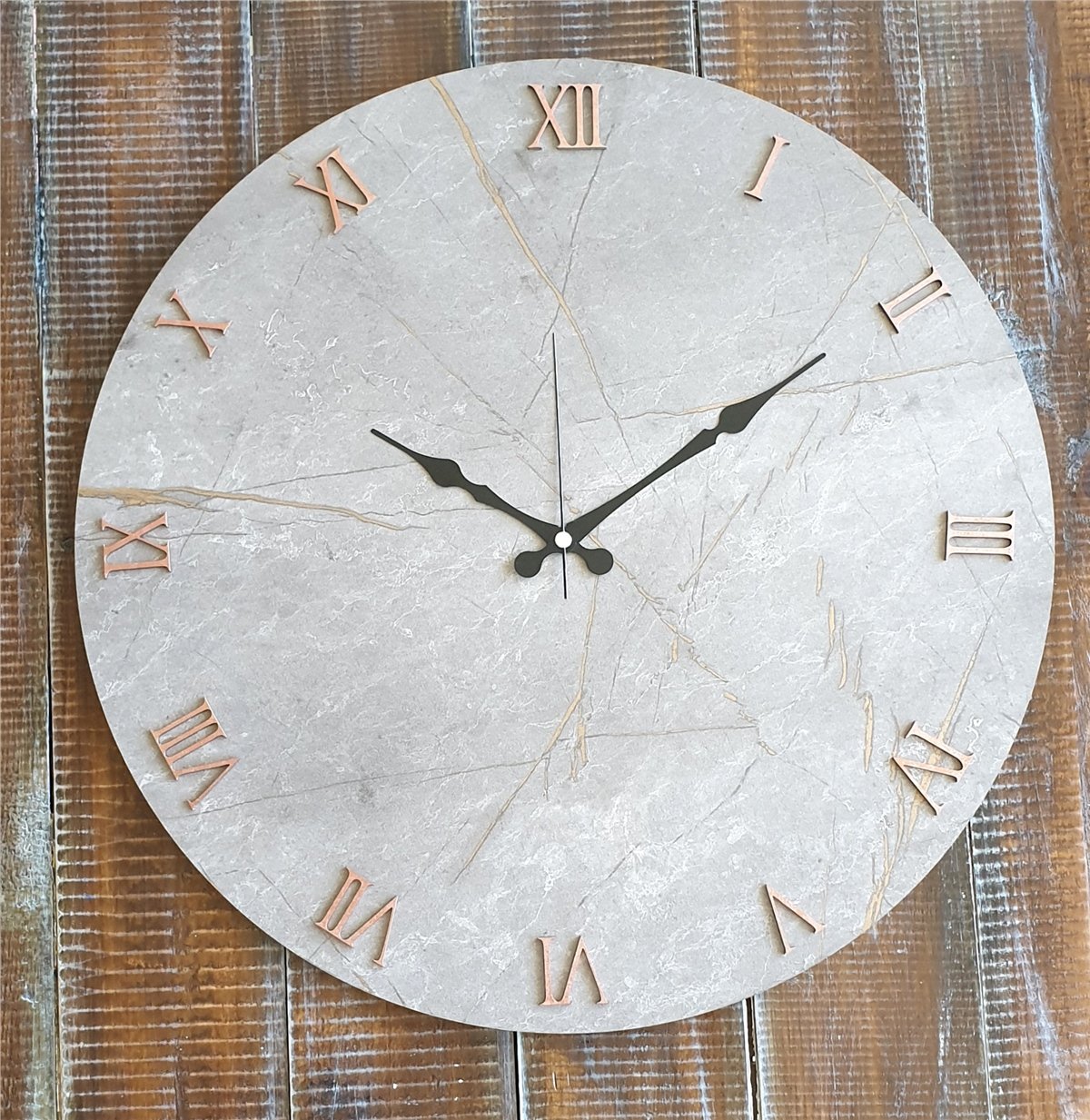 Markakanvas Mermer Desenli  Duvar Saati   ( Çap 50 cm - 80 cm )