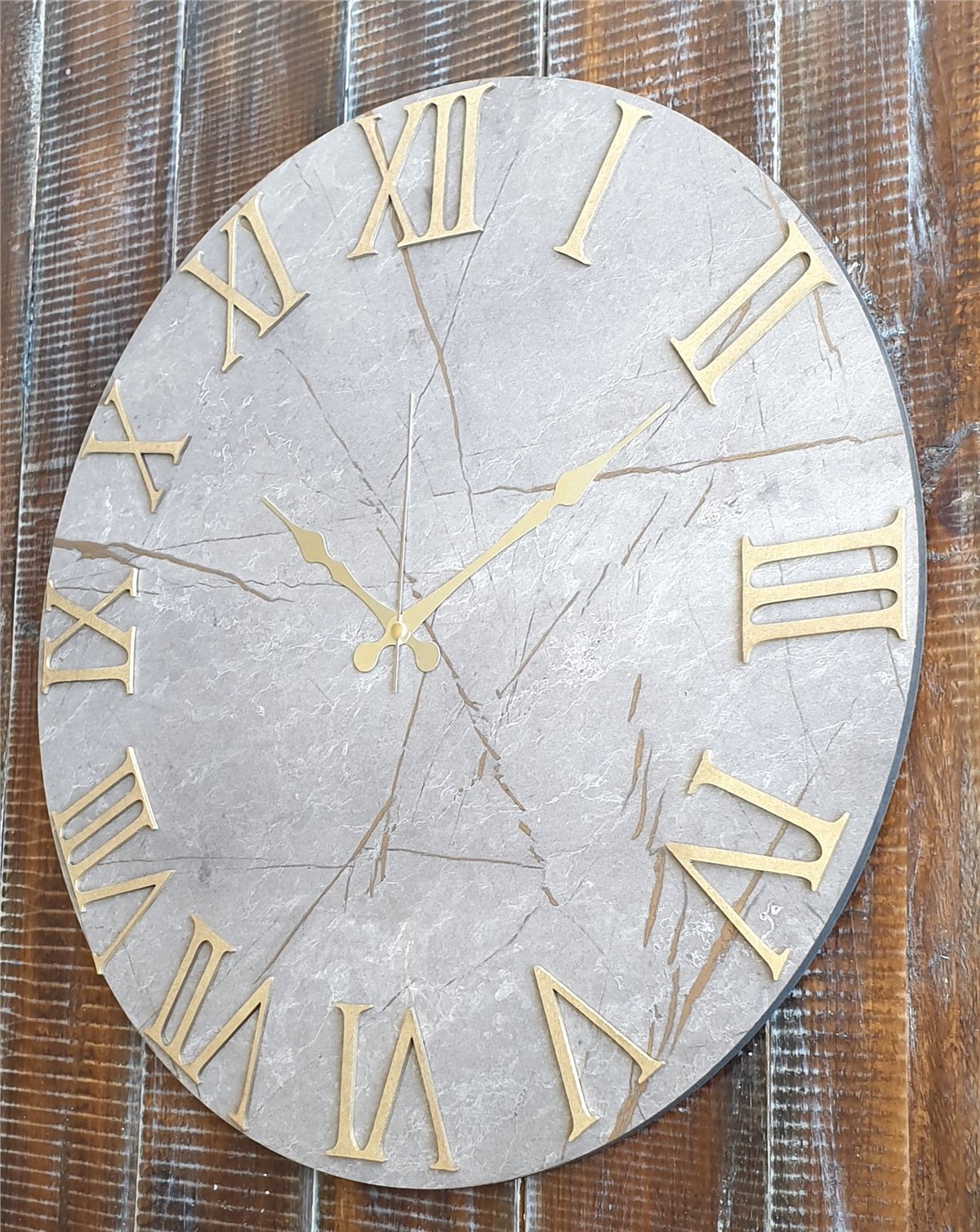 Markakanvas Mermer Desenli  Duvar Saati   ( Çap 50 cm - 80 cm )