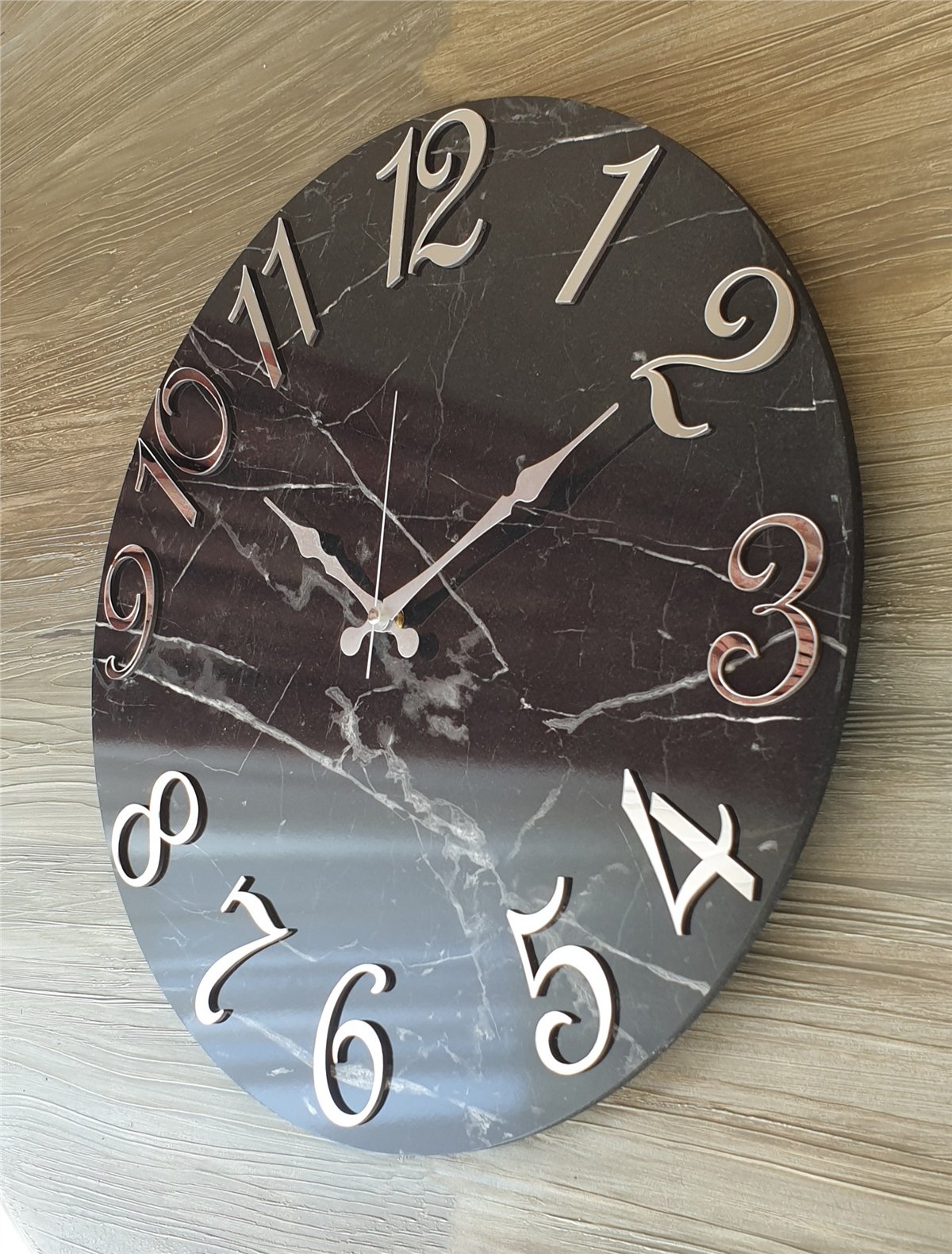 Markakanvas Mermer Desenli  Duvar Saati   ( Çap 50 cm - 80 cm )