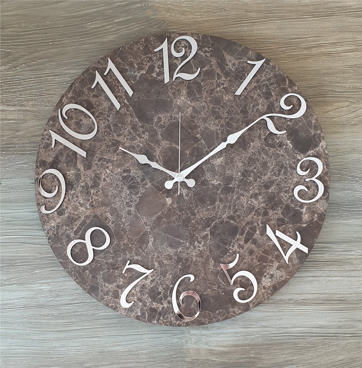 Markakanvas Mermer Desenli  Duvar Saati   ( Çap 50 cm - 80 cm )