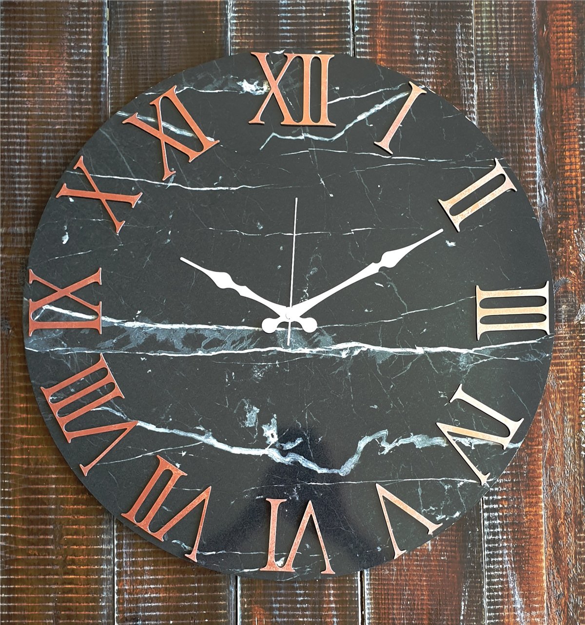 Markakanvas Mermer Desenli  Duvar Saati   ( Çap 50 cm - 80 cm )