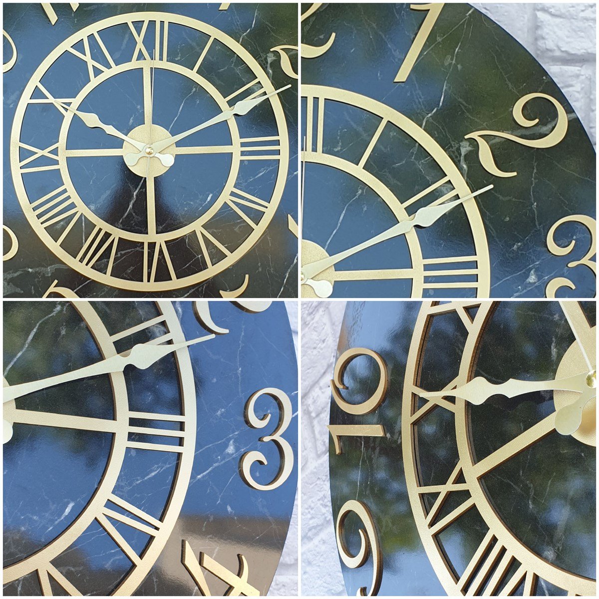 Markakanvas Mermer Desenli  Duvar Saati   ( Çap 50 cm - 80 cm )