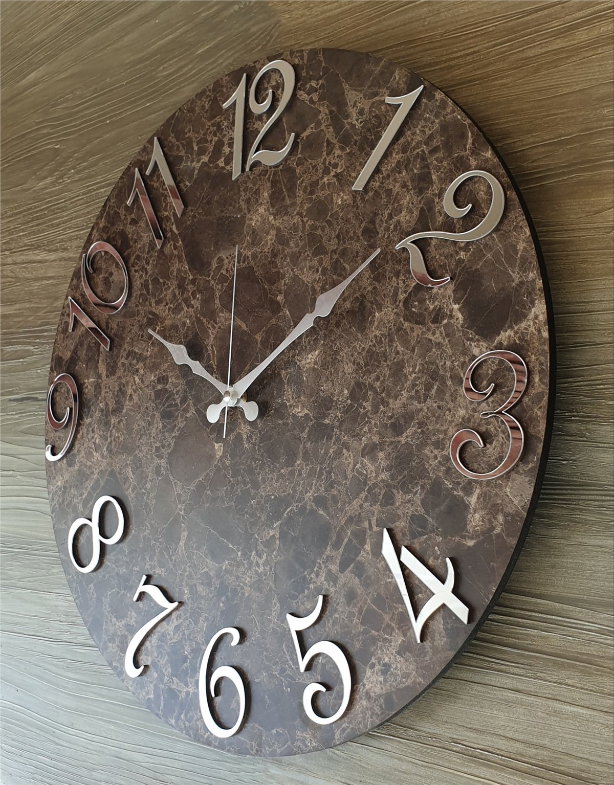 Markakanvas Mermer Desenli  Duvar Saati   ( Çap 50 cm - 80 cm )