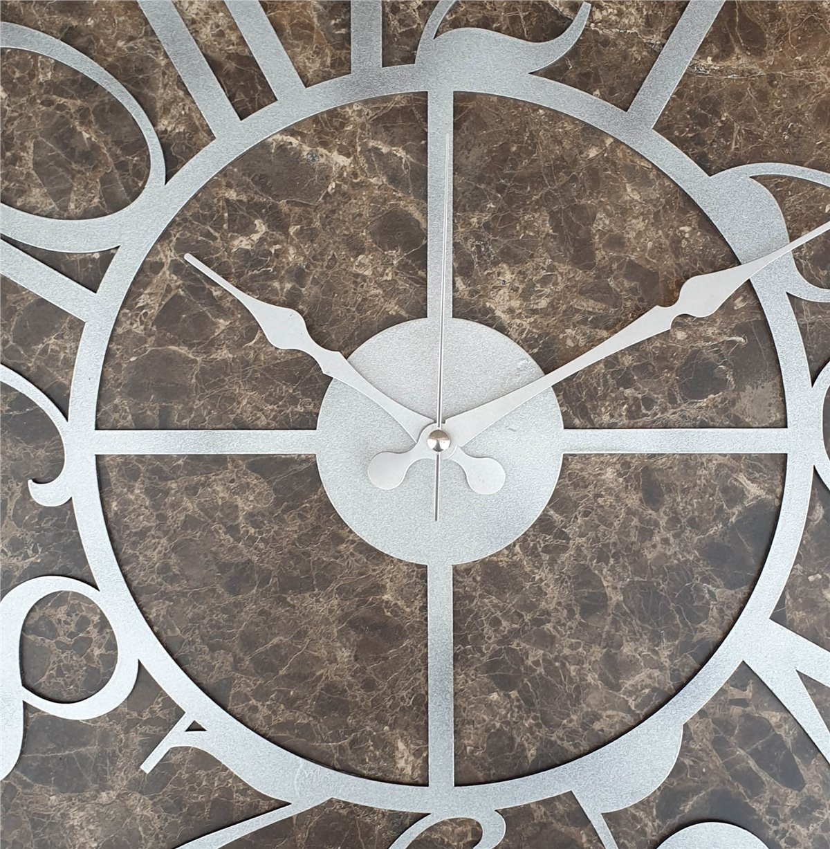 Markakanvas Mermer Desenli  Duvar Saati  Çap 50 cm-Çap 80 cm