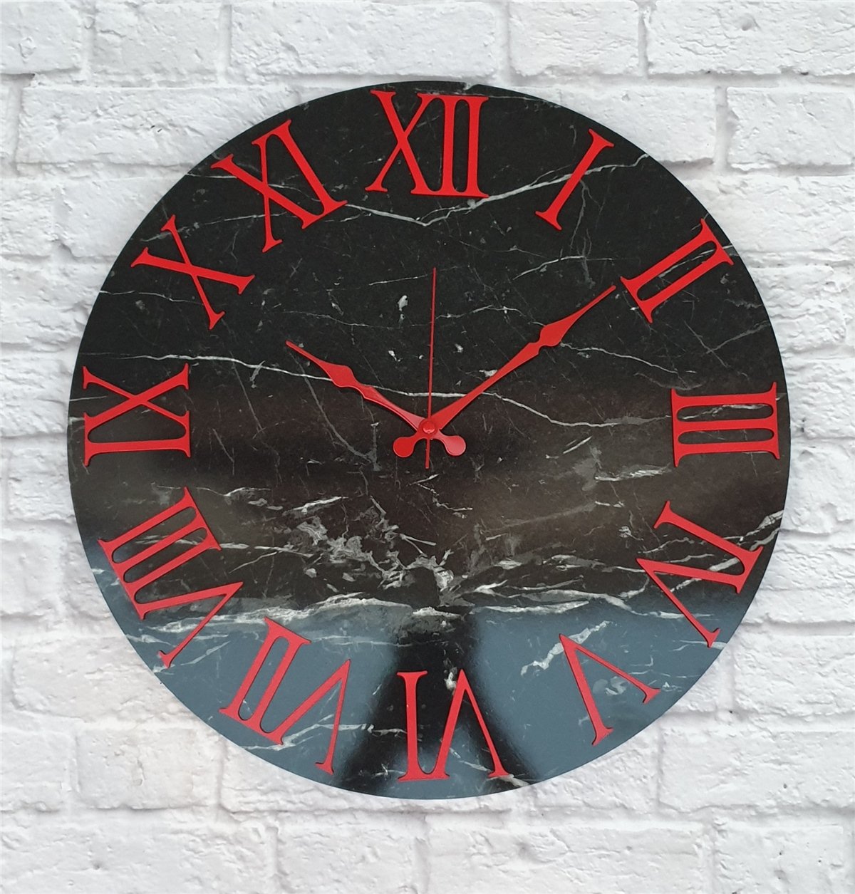 Markakanvas Mermer Desenli  Duvar Saati   ( Çap 50 cm - 80 cm )