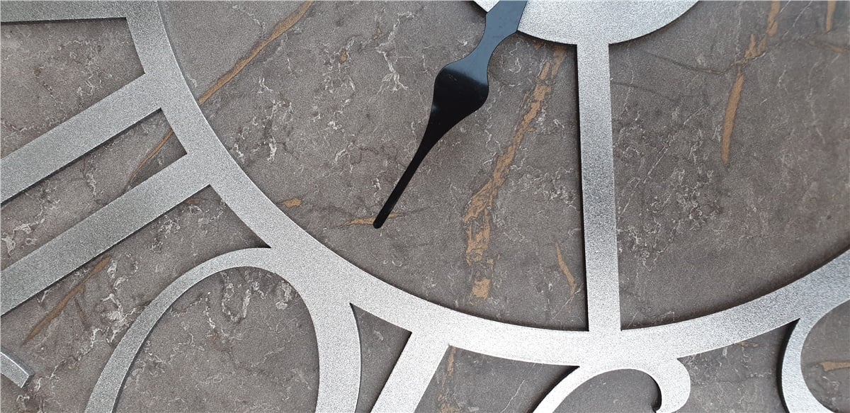 Markakanvas Mermer Desenli  Duvar Saati  Çap 50 cm-Çap 80 cm
