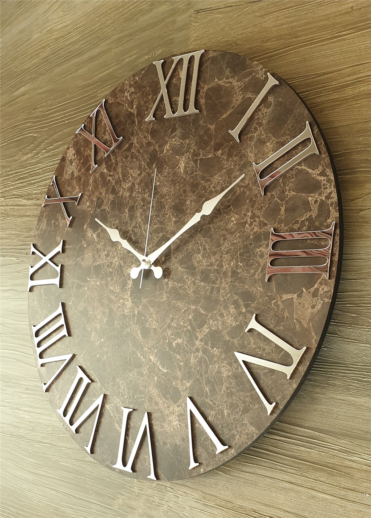 Markakanvas Mermer Desenli  Duvar Saati   ( Çap 50 cm - 80 cm )