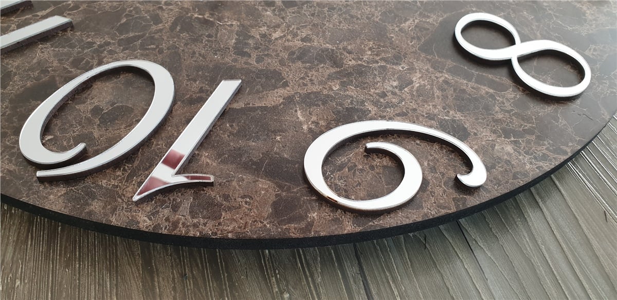 Markakanvas Mermer Desenli  Duvar Saati   ( Çap 50 cm - 80 cm )