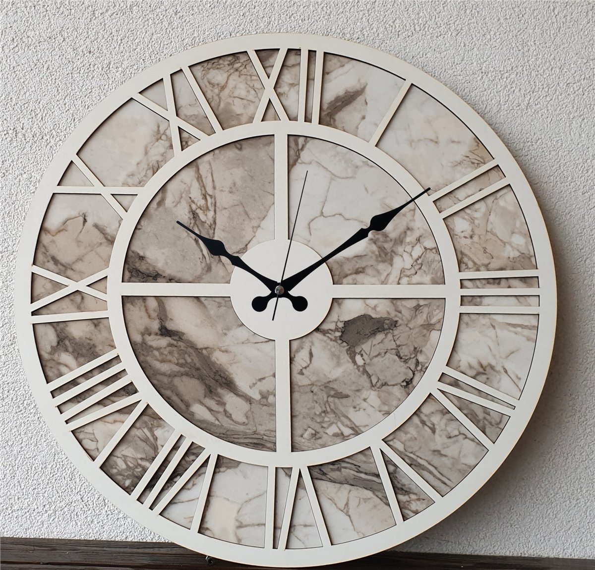 Markakanvas Mermer Desenli  Duvar Saati  Çap 50-80 cm