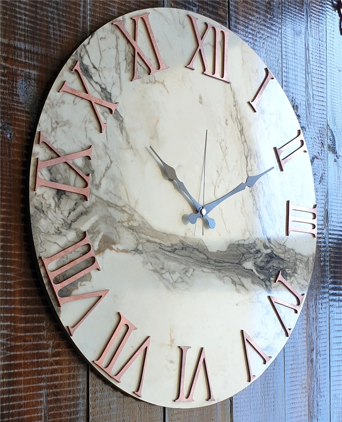 Markakanvas Mermer Desenli  Duvar Saati   ( Çap 50 cm - 80 cm )