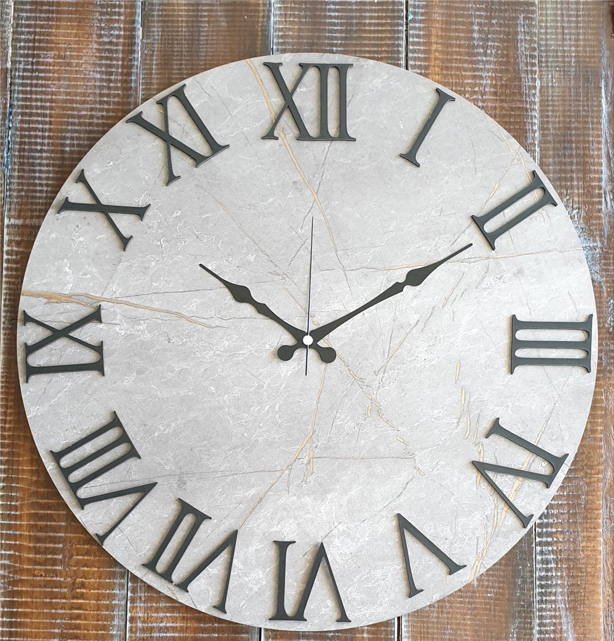 Markakanvas Mermer Desenli  Duvar Saati   ( Çap 50 cm - 80 cm )