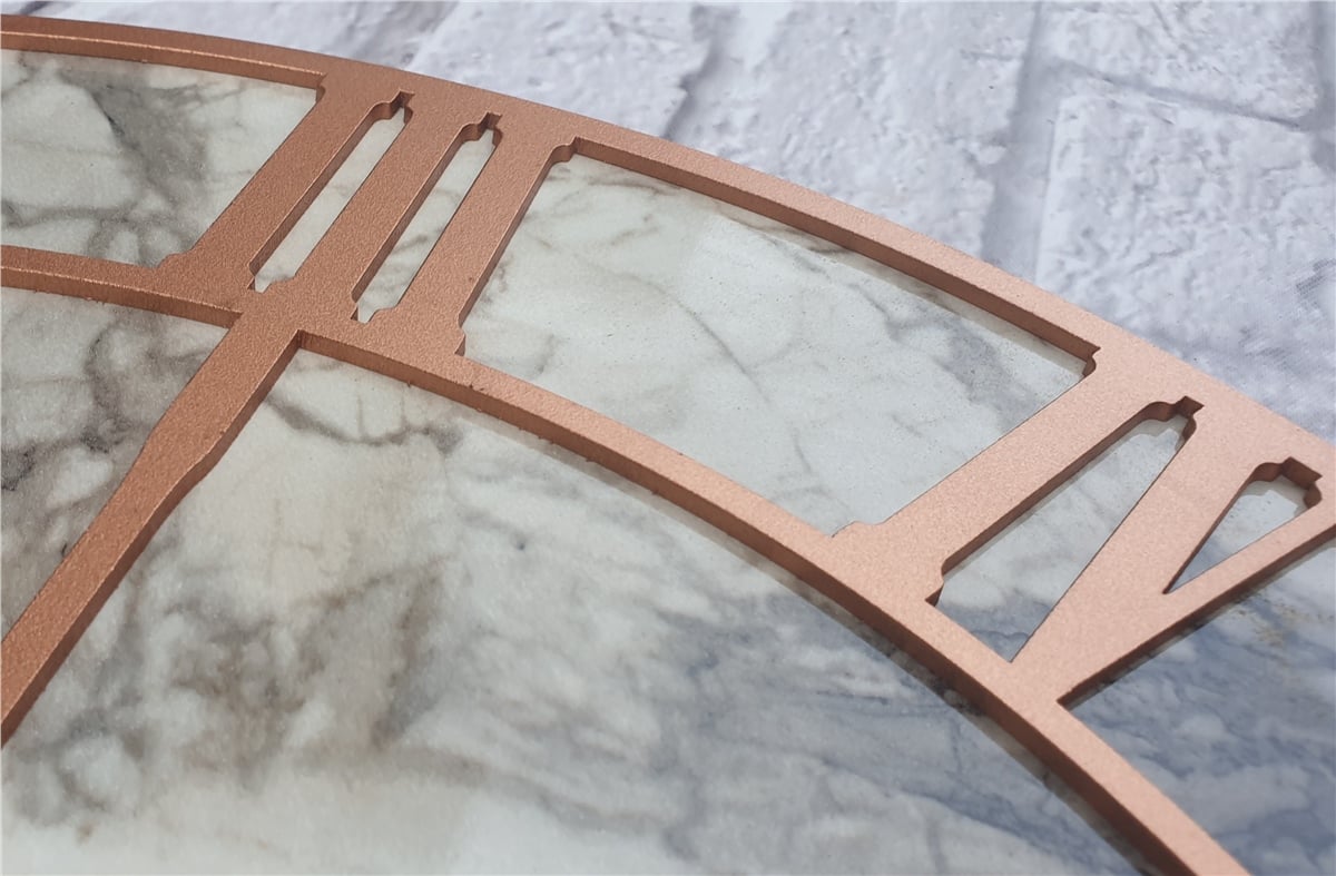 Markakanvas Mermer Desenli  Duvar Saati  Çap 50 cm-Çap 80 cm