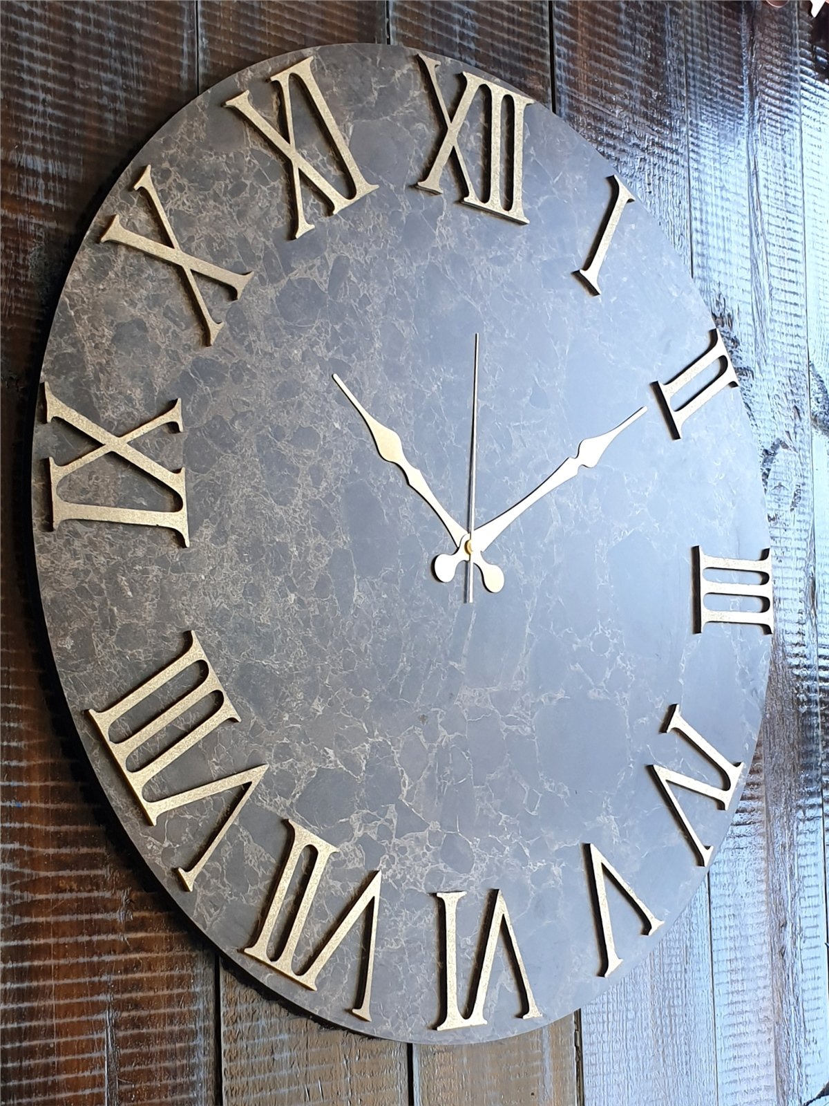 Markakanvas Mermer Desenli  Duvar Saati   ( Çap 50 cm - 80 cm )