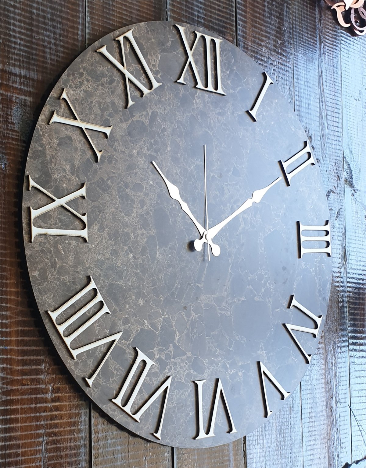 Markakanvas Mermer Desenli  Duvar Saati   ( Çap 50 cm - 80 cm )