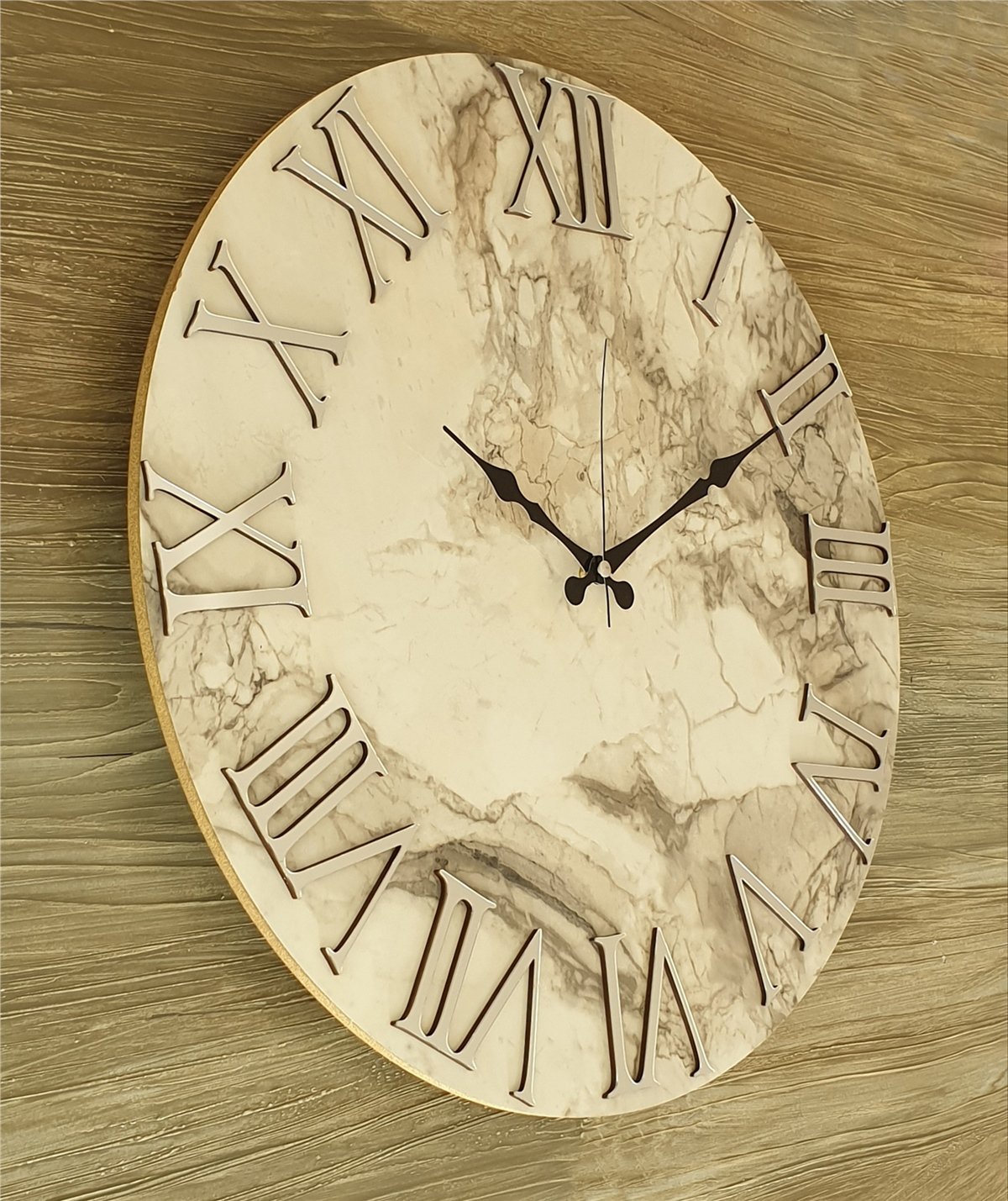 Markakanvas Mermer Desenli  Duvar Saati   ( Çap 50 cm - 80 cm )