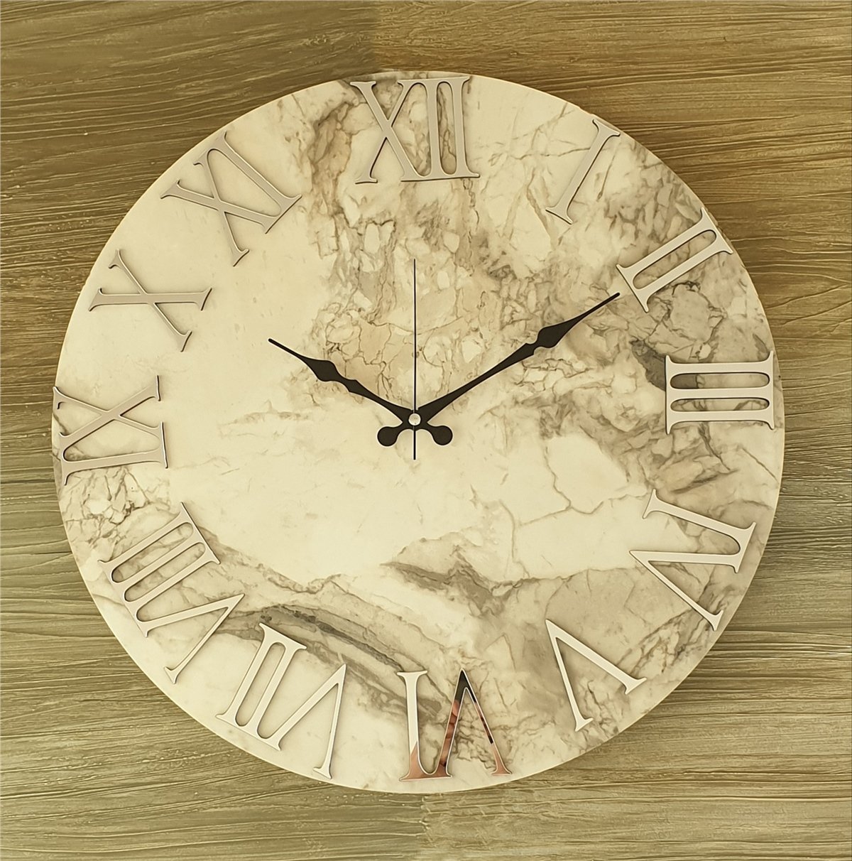 Markakanvas Mermer Desenli  Duvar Saati   ( Çap 50 cm - 80 cm )