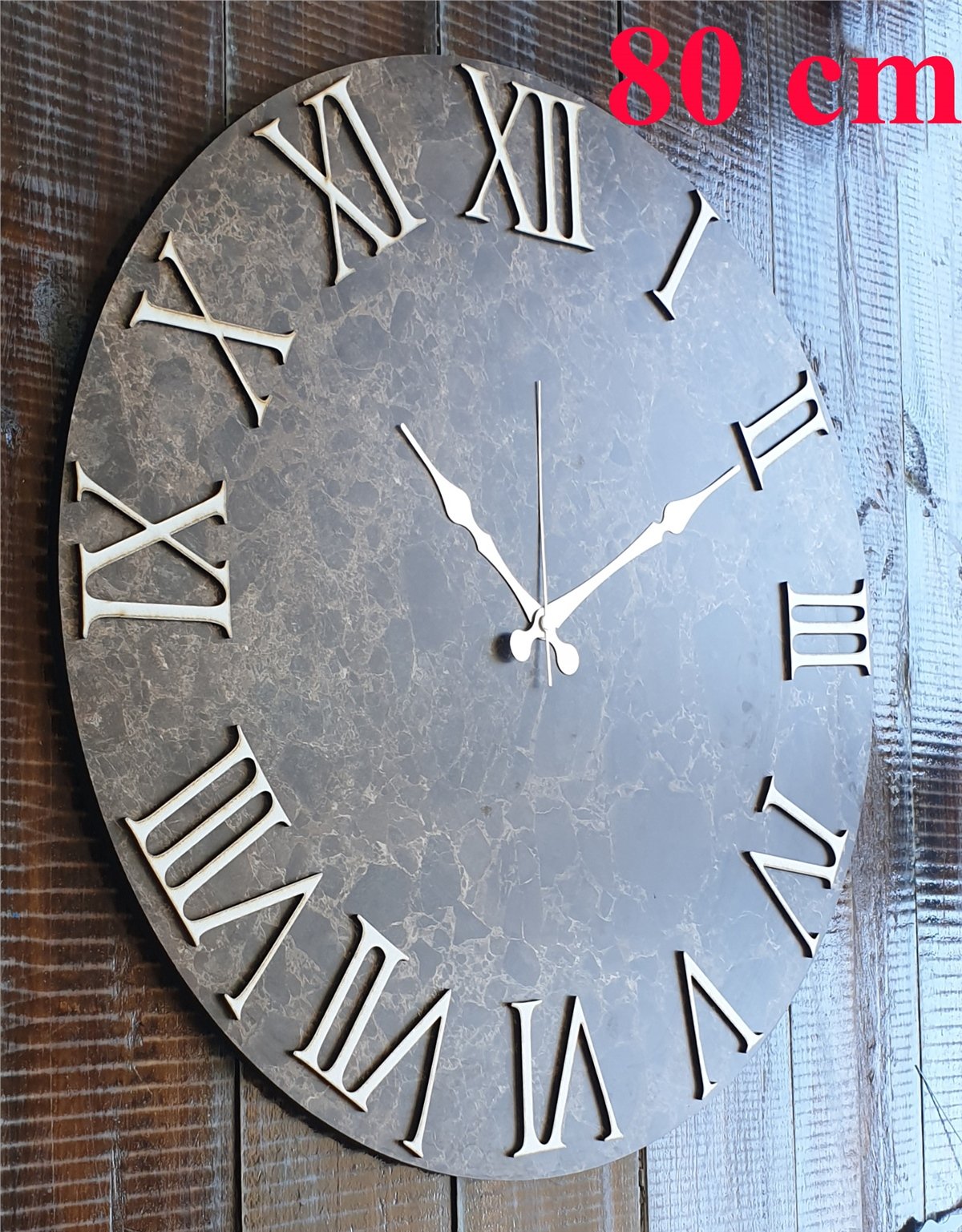 Markakanvas Mermer Desenli  Duvar Saati   ( Çap 50 cm - 80 cm )
